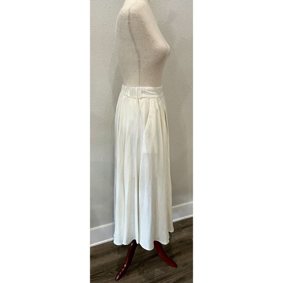 Mabel Cream Ivory Flowy Mid Calf Length Skirt Size Small Waist 26 - Picture 5 of 12